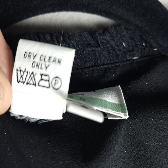 Shomi Petites Black & White Check Short Jacket- Size 8 - Long Sleeve - Picture 10 of 11